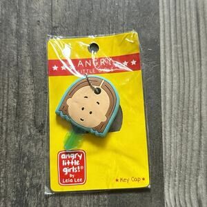 angry little girls by lela lee key cap brunette girl